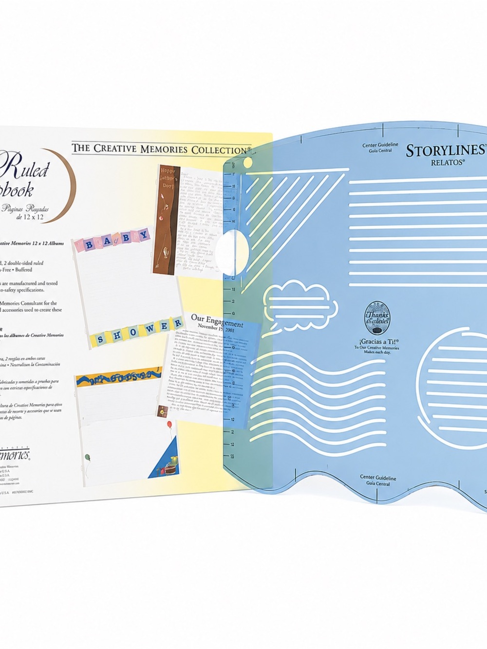 Creative Memories 12x12 Ruled Scrapbook Page Refills & Storylines Stencil NIP